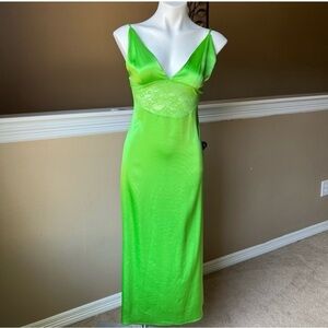 Zara silk slip coquette dress scandi girl with lace